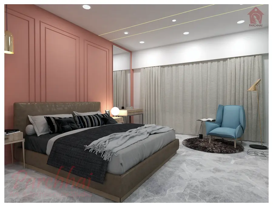 3BHK villa interior design Scheme 140 Indore — luxury living room and kitchen